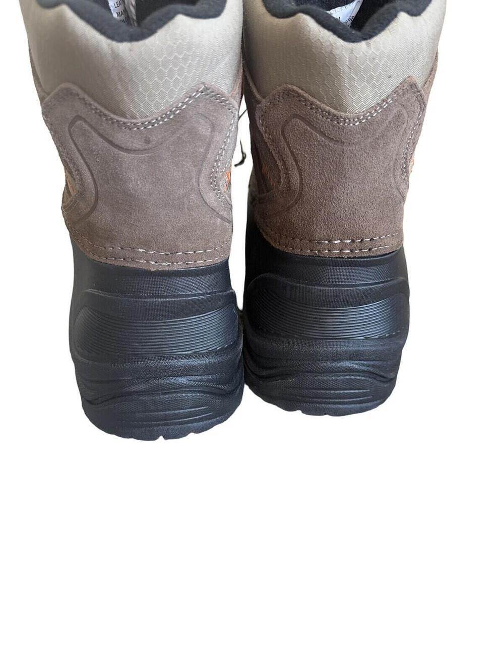 Khombu Mens Lace Up Brown Winter Thermolite Leather Upper Boots 10 New - Picture 4 of 5